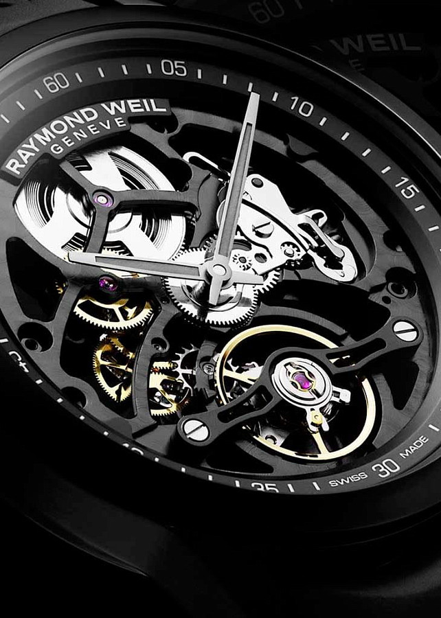 Часы Raymond Weil Freelancer Skeleton 2785-BKR-20000 — каучук, мужские