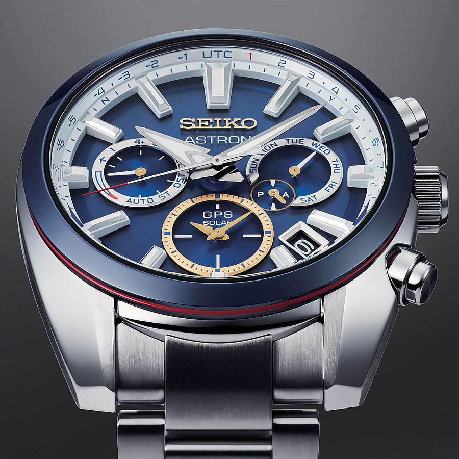 Часы Seiko Astron GPS Solar SSH045J1 — сталь металл керамика, Япония