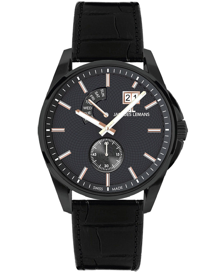 Часы Jacques Lemans Derby 1-2199H — мужские, черный