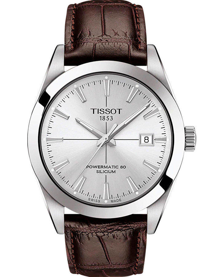 Часы Tissot Gentleman Powermatic 80 Silicium T127.407.16.031.01 — мужские, серебристый