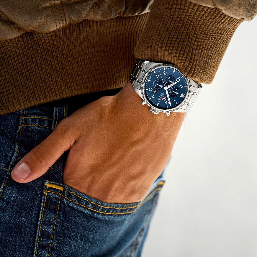 Часы Swiss Military Hanowa Thunderbolt Chrono SMWGI0000403 — нержавеющая сталь, мужские