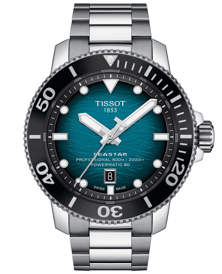 Часы Tissot Seastar 2000 Professional Powermatic 80 T120.607.11.041.00 — мужские, зеленый
