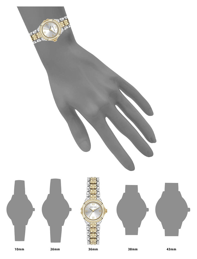 Часы Anne Klein Metals 5363SVTT — нержавеющая сталь с pvd-покрытием, женские