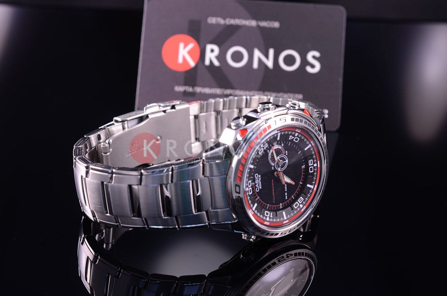 Часы Casio Edifice EFA-121D-1A — черный, сталь металл