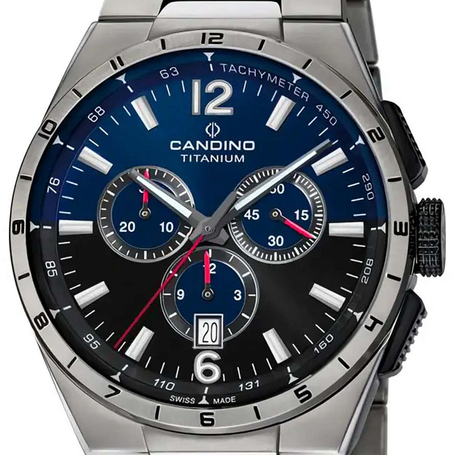 Часы Candino Titanium Chrono C4603/M — кварцевые, титан металл