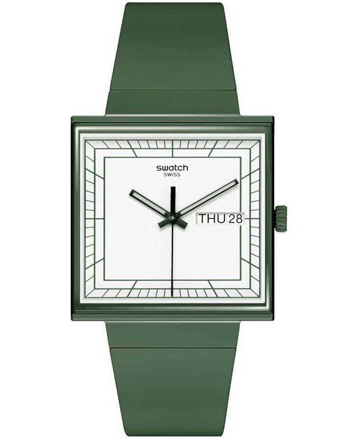 Часы Swatch Square Bioceramic Standard SO34G700 — женские, белый