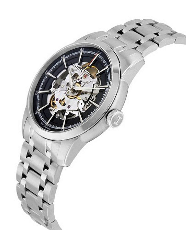 Часы Hamilton American Classic RailRoad Skeleton Auto H40655131 — механические, сталь металл