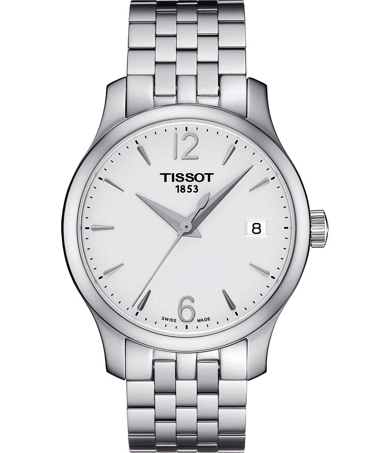 Часы Tissot Tradition Lady T063.210.11.037.00 — женские, белый