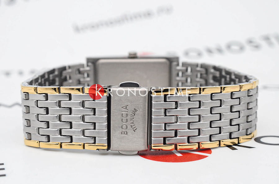 Часы Boccia Rectangular Titanium 3212-09 — титановый c pvd покрытием, женские
