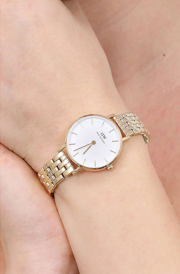 Часы Daniel Wellington Petite 5-Link Evergold DW00100614 — женские, золотистый