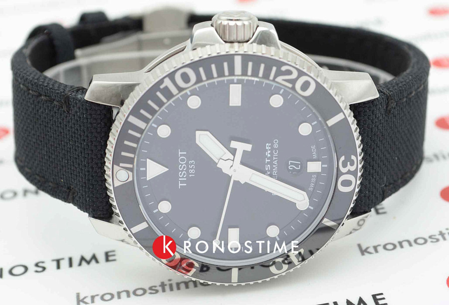 Часы Tissot Seastar 1000 Powermatic 80 T120.407.17.051.00 — мужские, тканевый