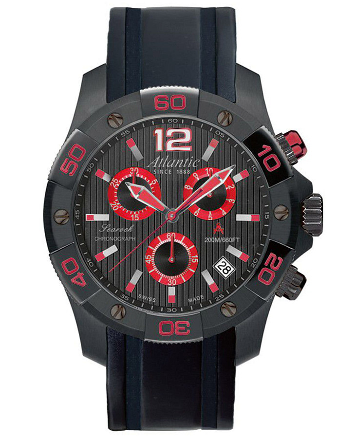 Часы Atlantic Searock Chronograph 87471.49.65R — мужские, черный