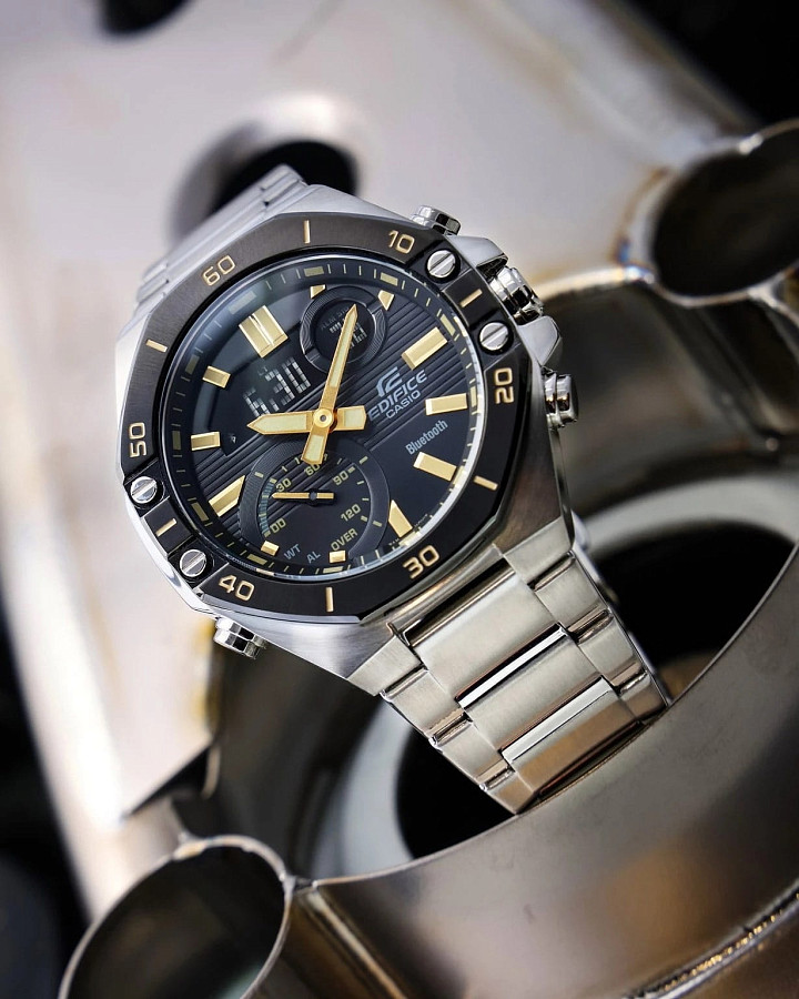 Часы Casio Edifice ECB-10DB-1A9 — металл сталь, Япония