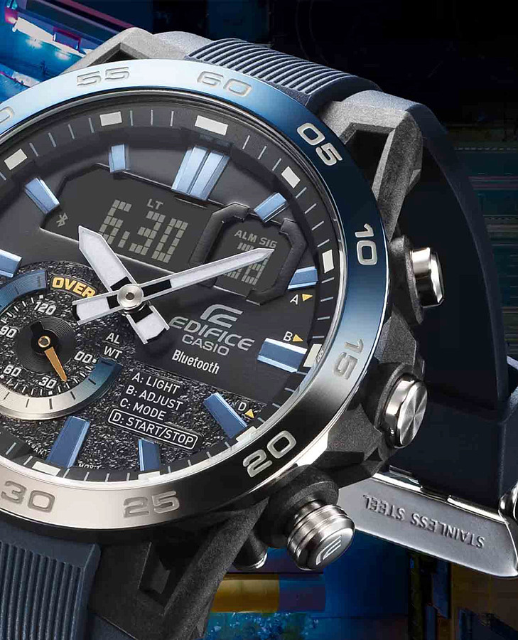 Часы Casio Edifice Sospensione ECB-40NP-1ADF (ECB-40NP-1A) — металл сталь карбон, Япония