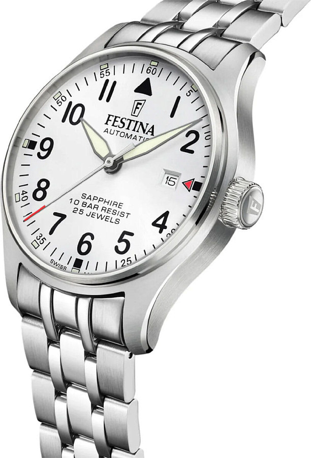 Часы Festina Swiss Made F20151/A — механические, металл сталь