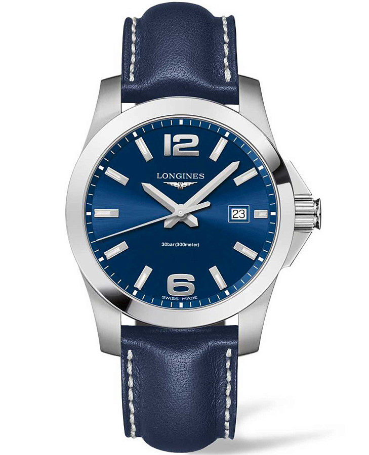 Часы Longines Conquest L3.759.4.96.0 — мужские, синий