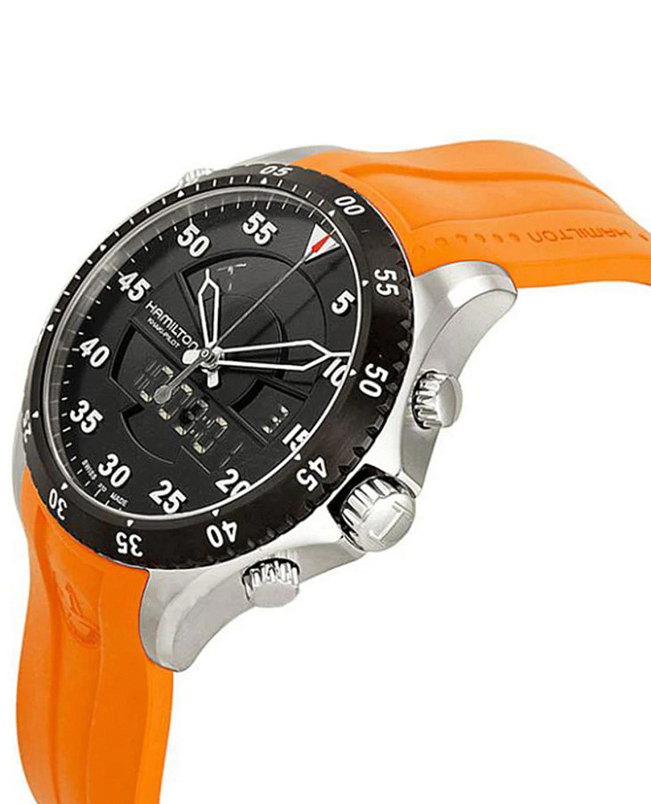 Часы Hamilton Khaki Aviation Flight Timer Quartz H64554431 — сталь металл, Швейцария