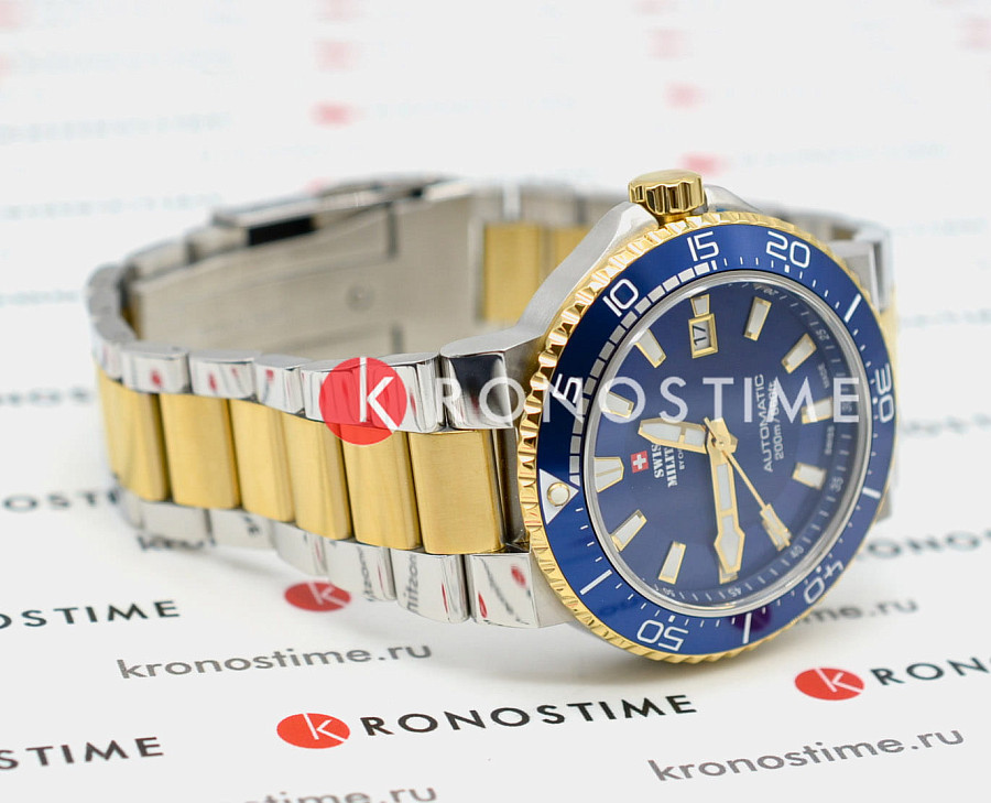 Часы Swiss Military by Chrono Automatic Dive SMA34086.03 — синий, сталь металл