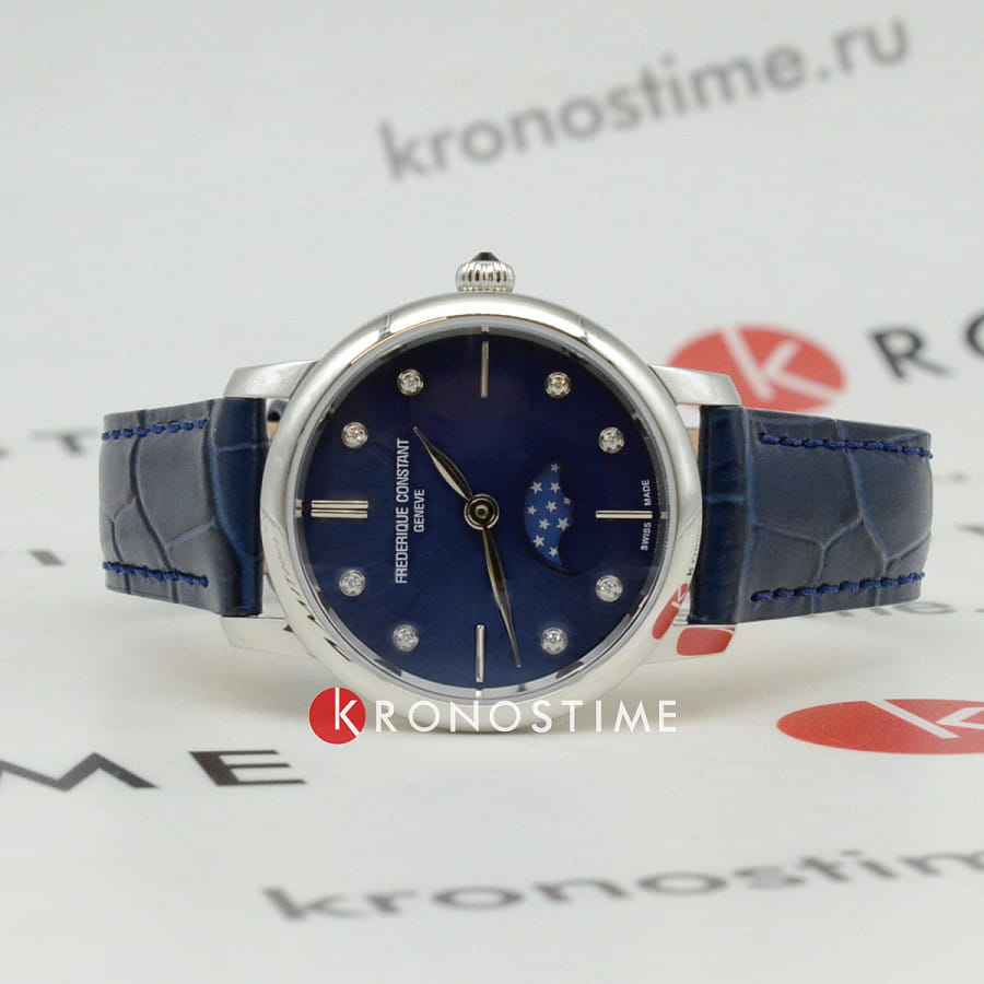 Часы Frederique Constant Slimline Ladies Moonphase FC-206MPND1S6 — кварцевые, металл сталь