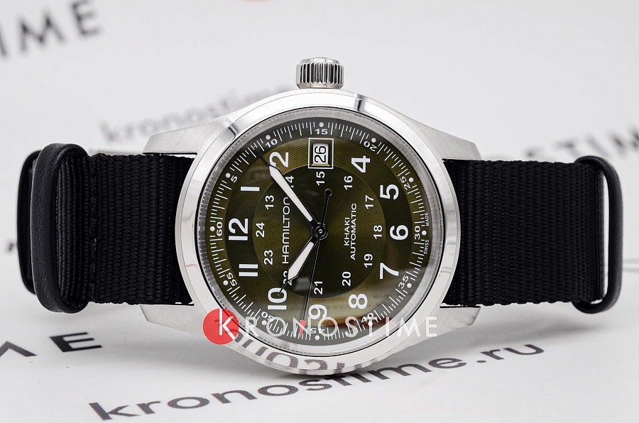 Часы Hamilton Khaki Field Auto 38mm H70455960 — механические, сталь металл