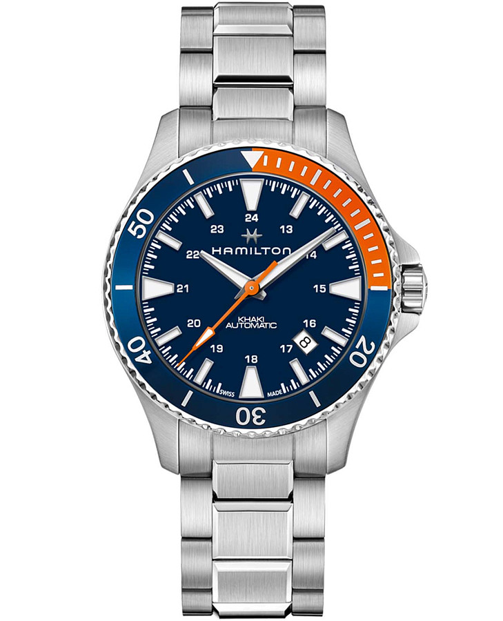 Часы Hamilton Khaki Navy Scuba Auto H82365141 — мужские, синий
