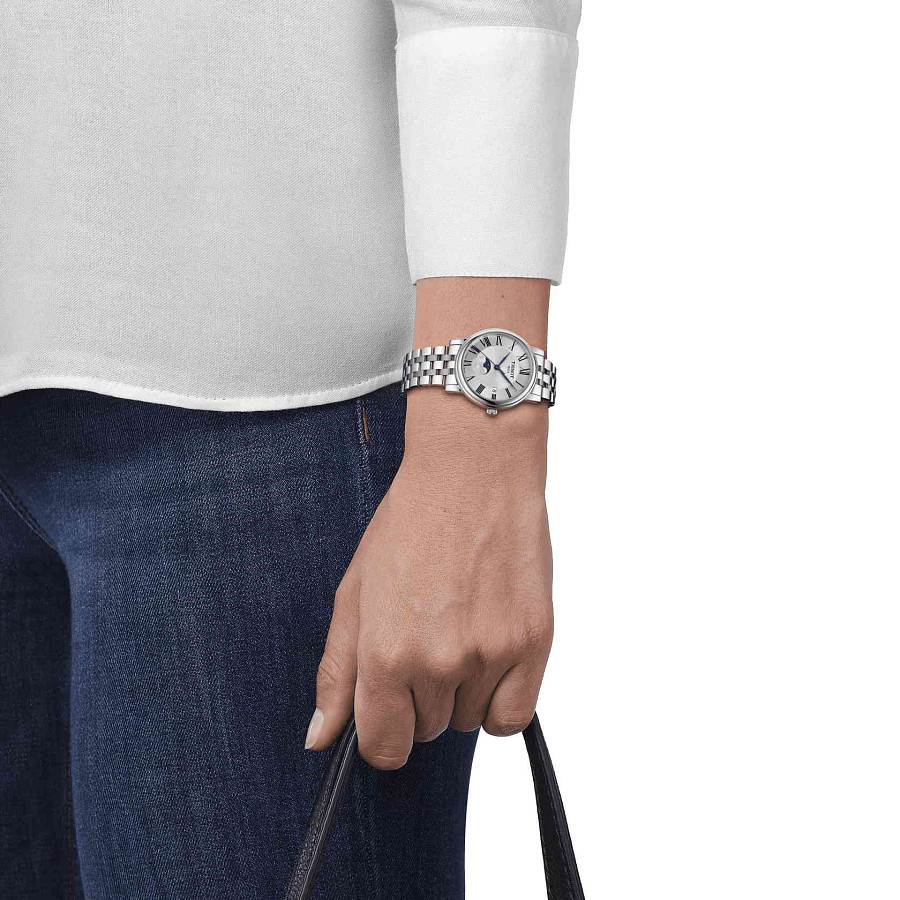 Часы Tissot Carson Premium Lady Moonphase T122.223.11.033.00 — кварцевые, сталь металл