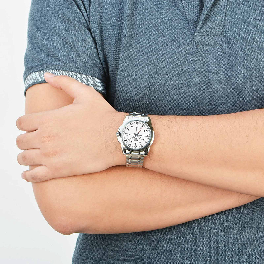 Часы Casio MTP-VD02D-7E — кварцевые, металл сталь