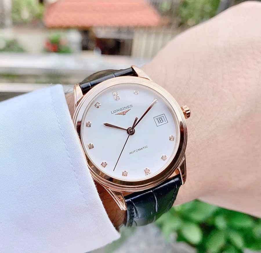 Часы Longines Flagship L4.774.8.27.2 — золото, кожаный