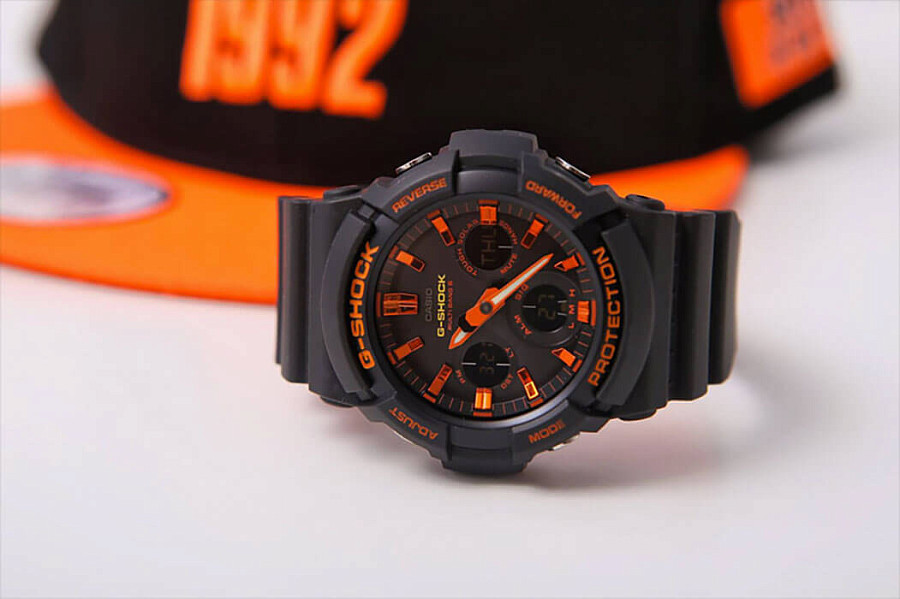 Часы Casio G-Shock GAW-100BR-1A — пластик, мужские
