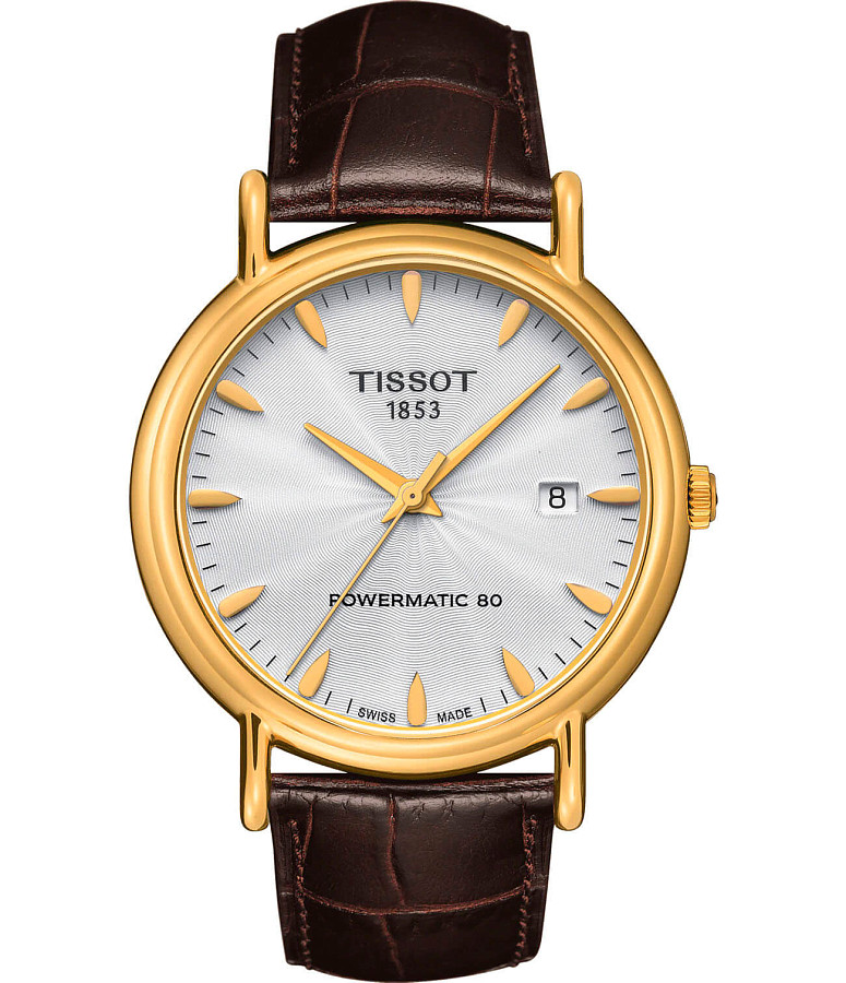 Часы Tissot Carson Powermatic 80 18K Gold T907.407.16.031.00 — мужские, белый
