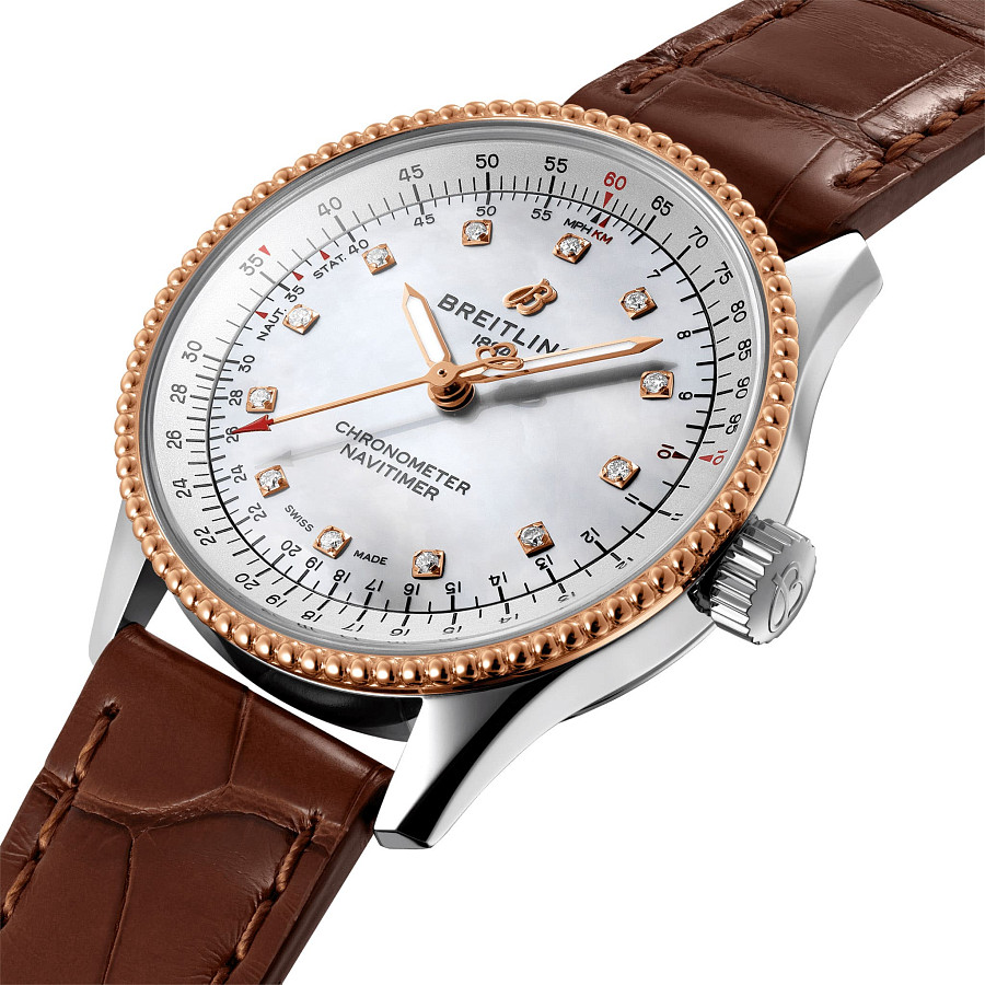 Часы Breitling Navitimer Automatic 35 U17395211A1P2 — механические, золото сталь металл