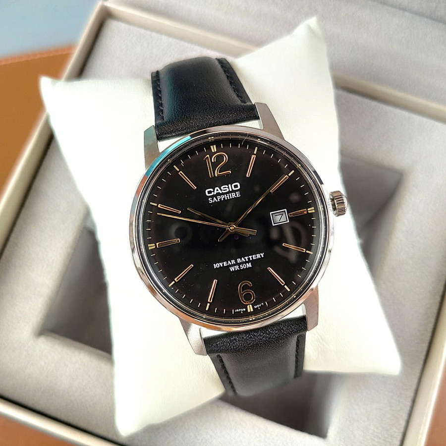 Часы Casio Collection MTS-110L-1A — черный, сталь металл