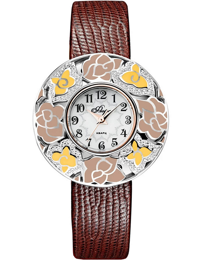 Часы УЧЗ Flora 1143S20-B8L2 Розалия-3 — женские, перламутровый