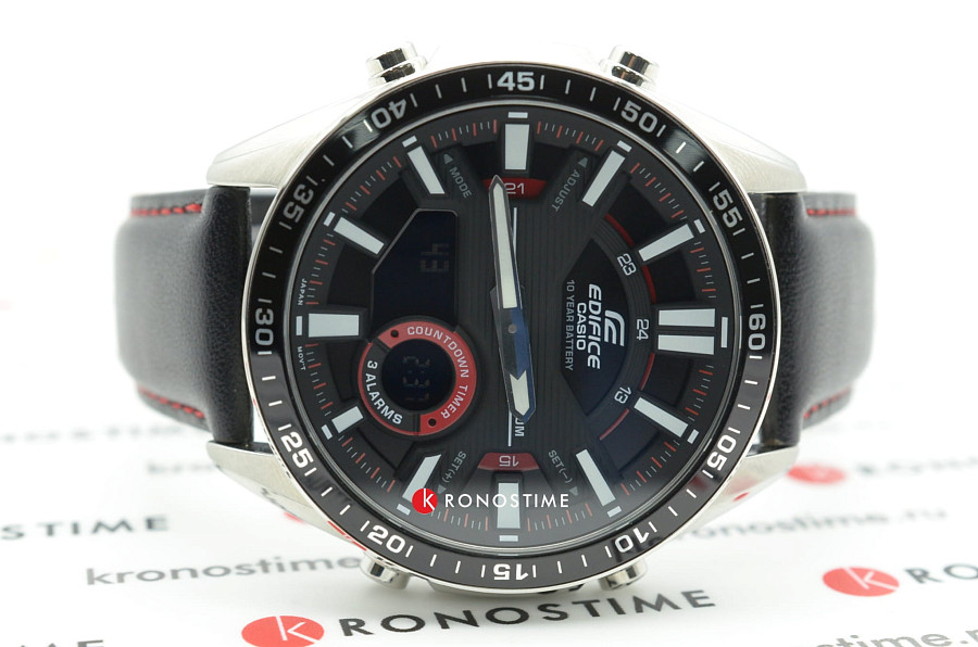 Часы Casio Edifice EFV-C100L-1AVDF (EFV-C100L-1A) — мужские, кожаный