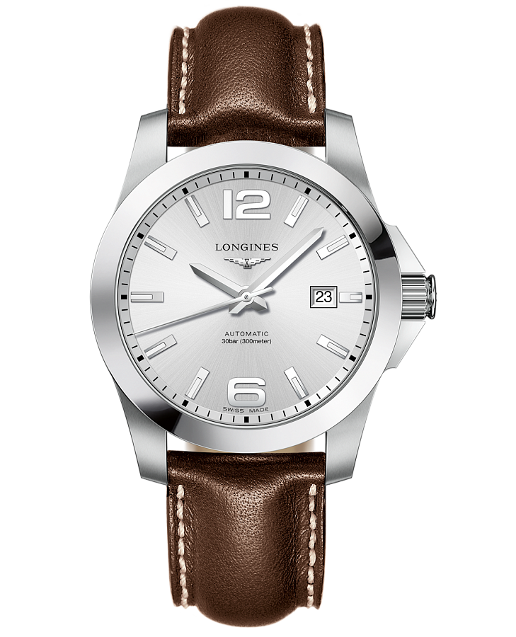 Часы Longines Conquest L3.777.4.76.5 — мужские, серебристый