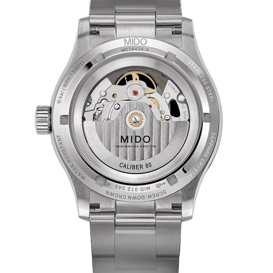 Часы Mido Multifort Skeleton Vertigo M038.436.11.041.00 — механические, металл сталь