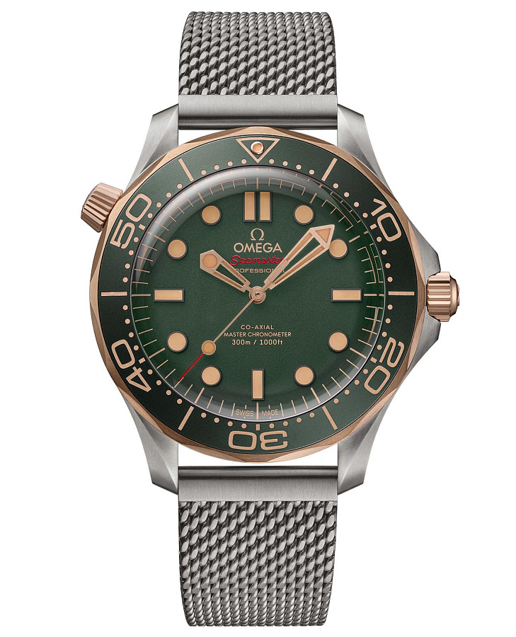 Часы Omega Seamaster Diver 300M 210.90.42.20.10.001 — мужские, зеленый