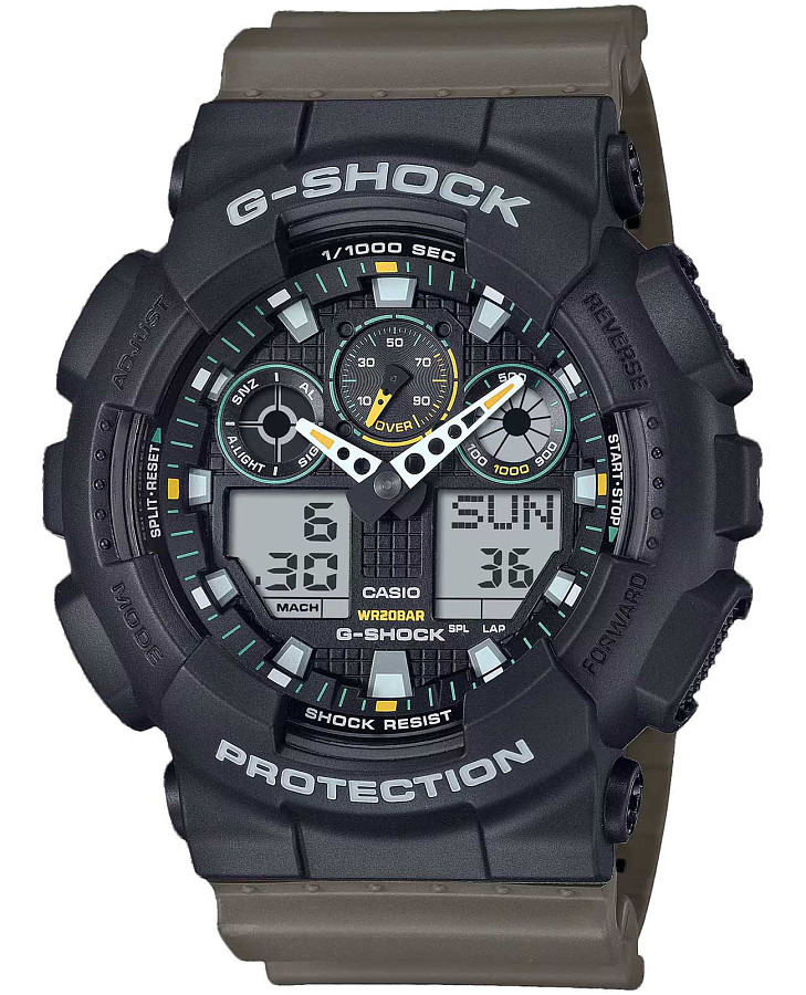 Часы Casio G-Shock GA-100TU-1A3 (GA-100TU-1A3) — мужские, черный