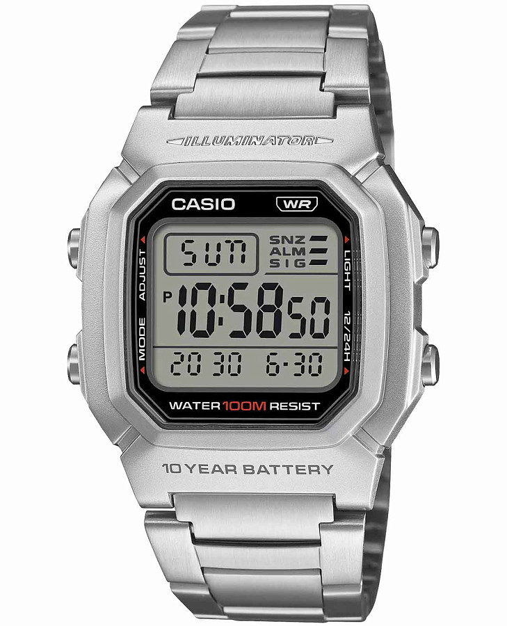 Часы Casio Collection W-800HD-1A — мужские, серый