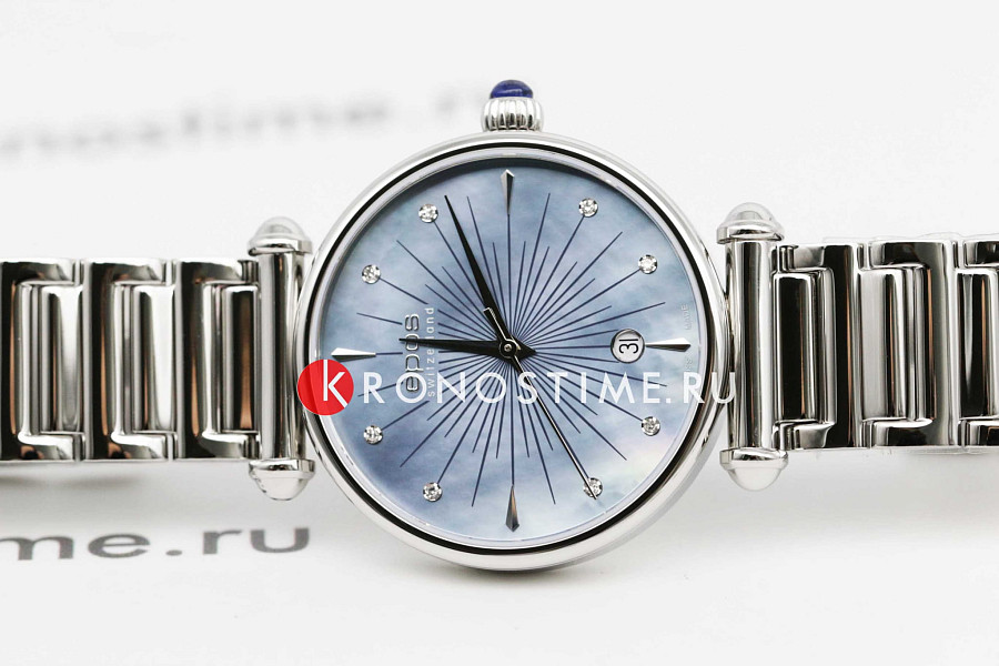 Часы Epos Quartz 8000.700.20.96.30 — кварцевые, сталь металл