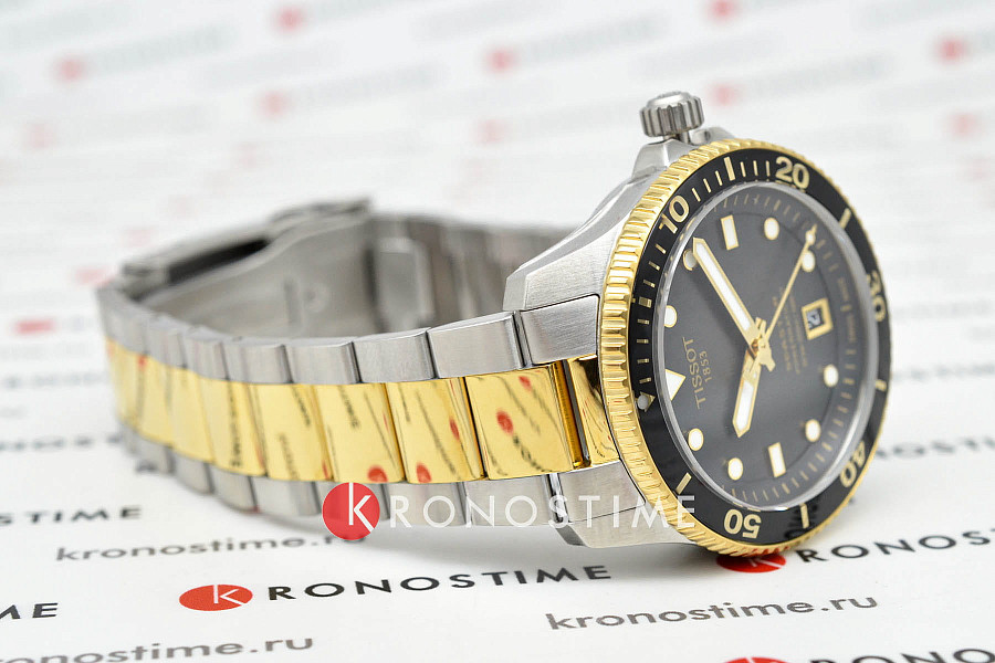 Часы Tissot Seastar 1000 Powermatic 80 T120.807.22.051.00 — мужские, сталь c pvd покрытием
