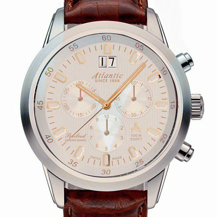 Часы Atlantic Seacloud 73460.41.21R — кварцевые, металл сталь