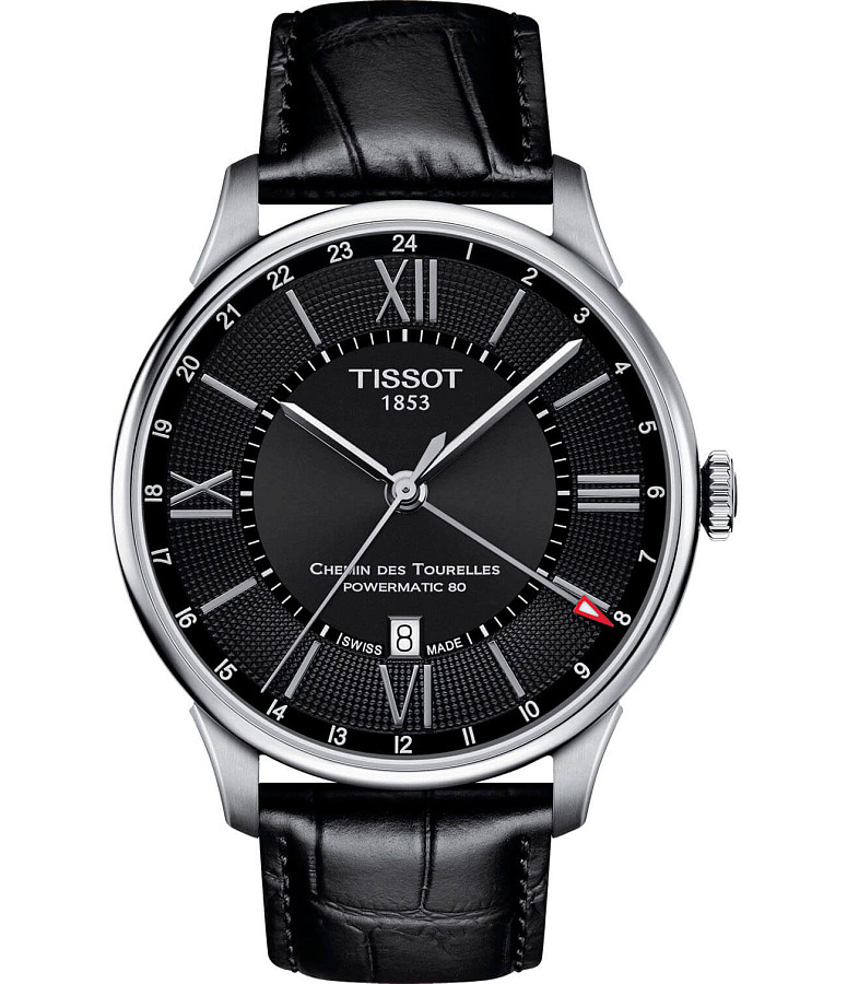Часы Tissot Chemin des Tourelles GMT T099.429.16.058.00 — мужские, серебристый