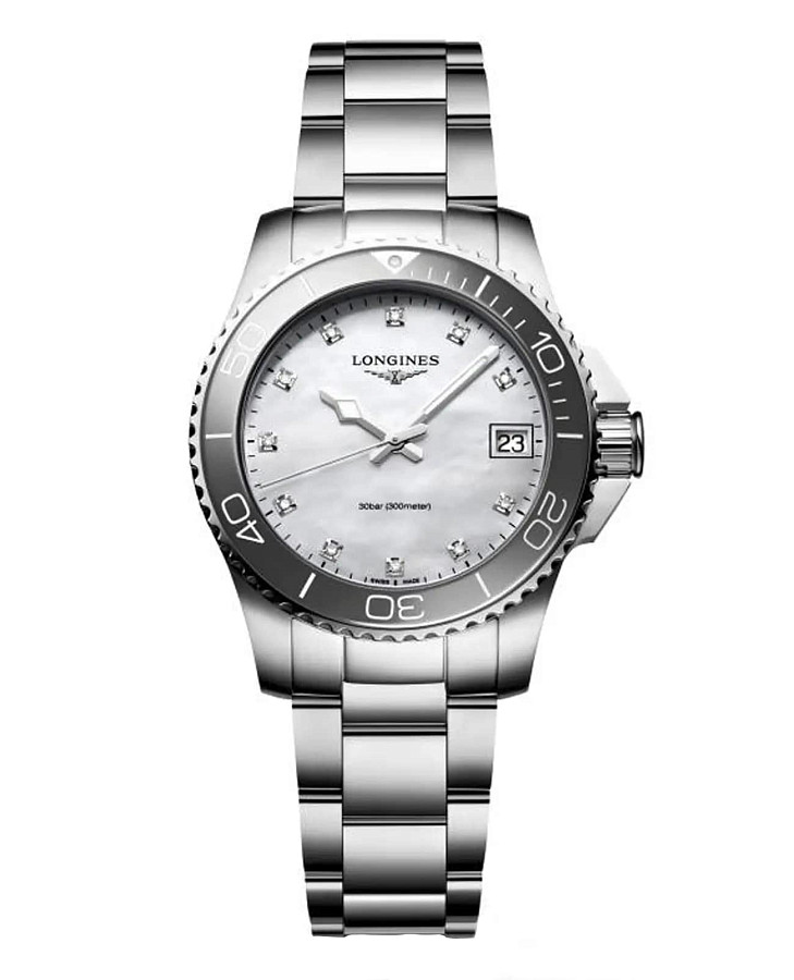 Часы Longines HydroConquest L3.370.4.87.6 — женские, перламутровый