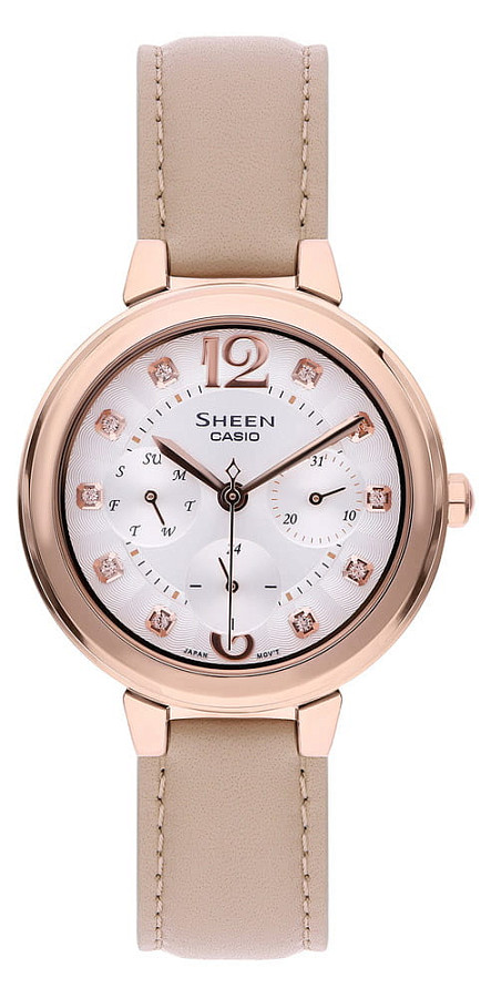 Часы Casio Sheen SHE-3048PGL-7BUER — кварцевые, Япония, женские