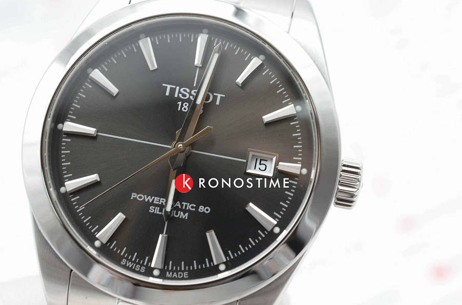 Часы Tissot Gentleman Powermatic 80 Silicium T127.407.11.061.01 — черный, сталь металл
