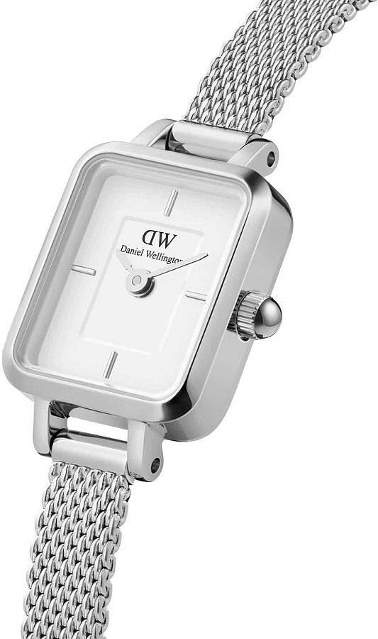 Часы Daniel Wellington Quadro Mini Sterling DW00100726 — белый, металл сталь