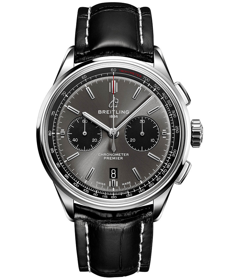 Часы Breitling Premier B01 Chronograph 42 AB0118221B1P1 — мужские, антрацитовый