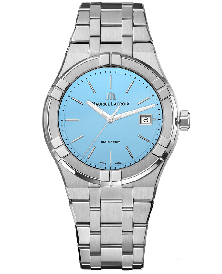 Часы Maurice Lacroix Aikon Quartz Colours Edition AI1108-SS002-431-1 — мужские, голубой