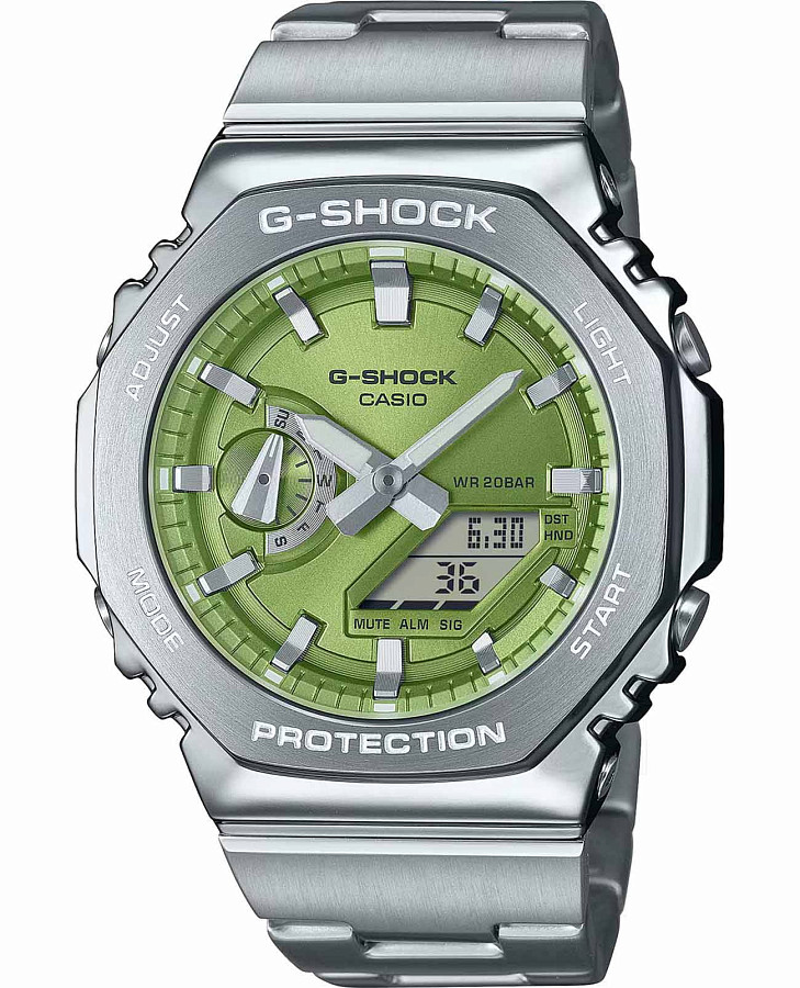 Часы Casio G-Shock GM-2110D-3A — мужские, зеленый